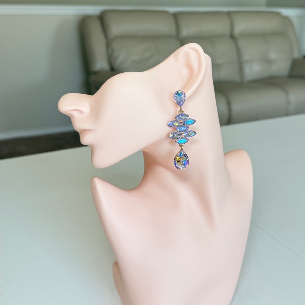 Aurora Blue Teardrop Dangle Earrings - Women Jewelry